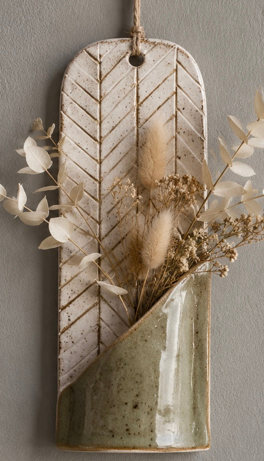 Clay Wall Hanging Slab Vase