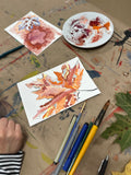 Fall Leaves, Watercolor & Ink