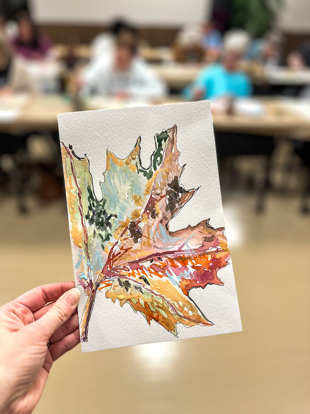 Fall Leaves, Watercolor & Ink