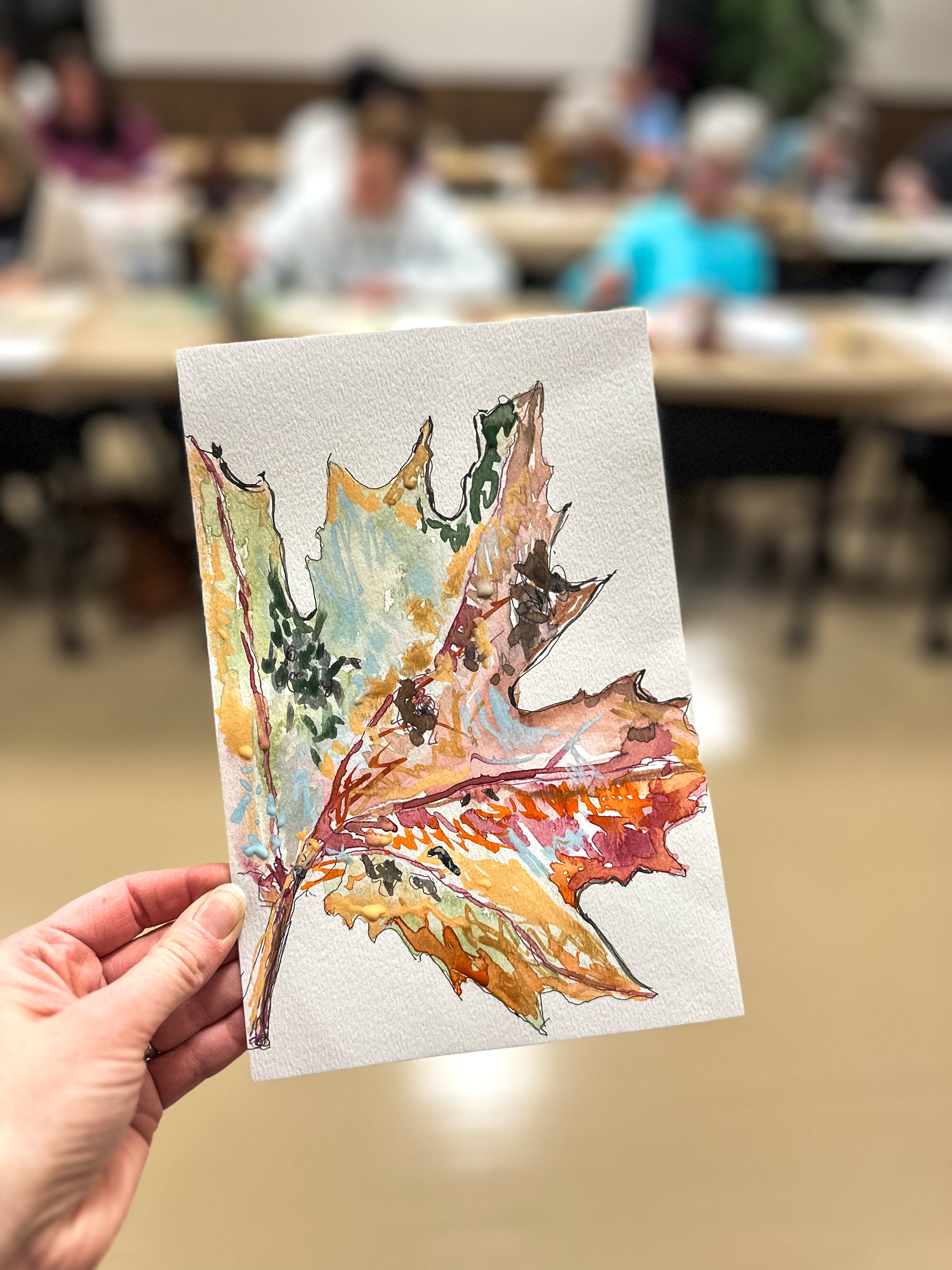 Fall Leaves, Watercolor & Ink